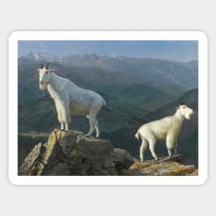 Mountain Goats by Albert Bierstadt Sticker